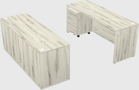 Parallel desk with credenza