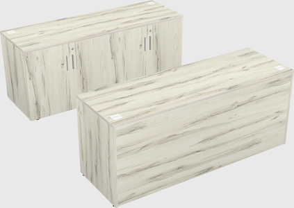 Parallel desk with credenza