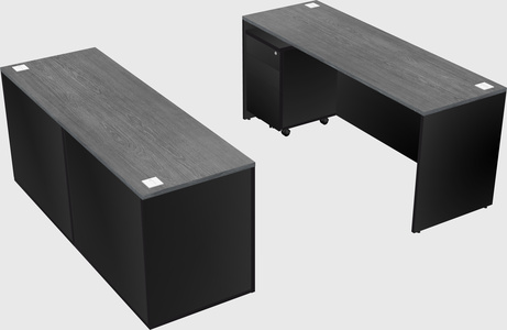 Parallel desk with credenza