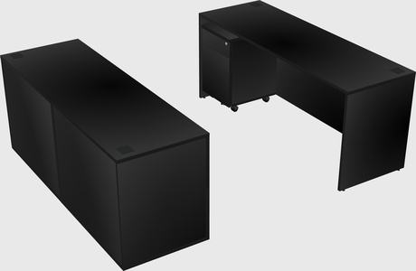 Parallel desk with credenza