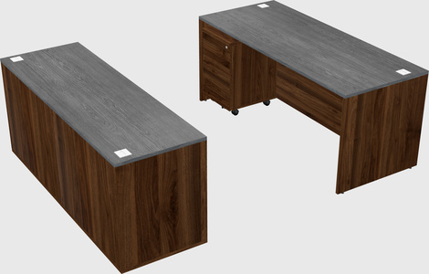 Parallel desk with credenza