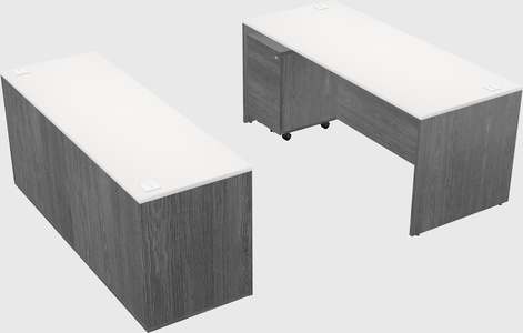 Parallel desk with credenza