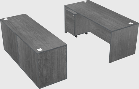 Parallel desk with credenza