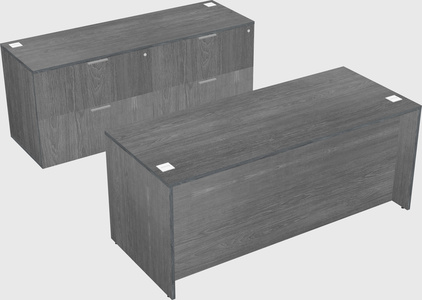 Parallel desk with credenza