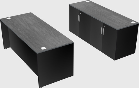 Parallel desk with credenza
