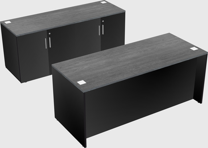 Parallel desk with credenza