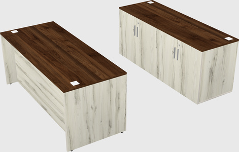 Parallel desk with credenza
