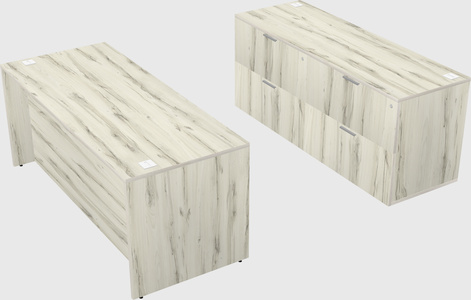 Parallel desk with credenza