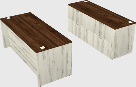 Parallel desk with credenza