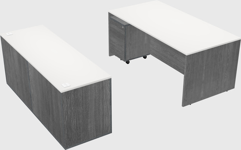 Parallel desk with credenza