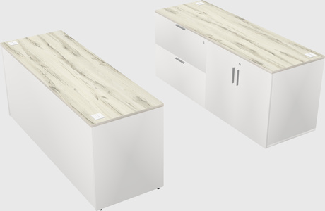 Parallel desk with credenza