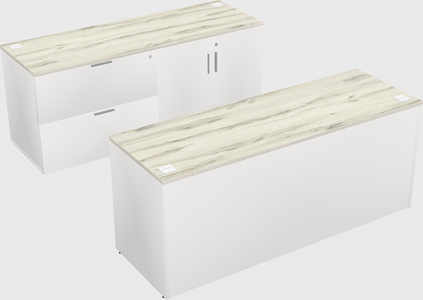 Parallel desk with credenza
