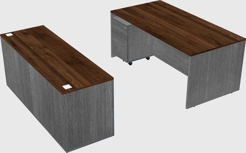 Parallel desk with credenza