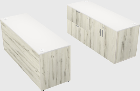 Parallel desk with credenza