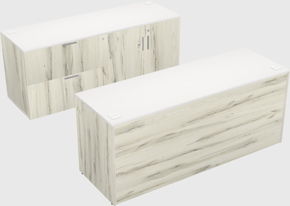 Parallel desk with credenza