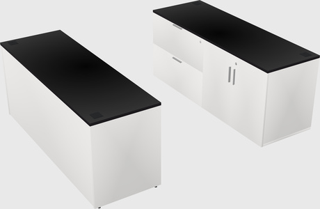 Parallel desk with credenza