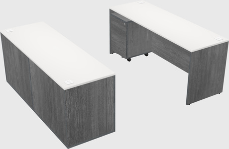 Parallel desk with credenza