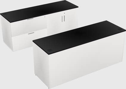 Parallel desk with credenza