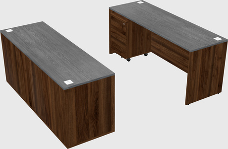 Parallel desk with credenza
