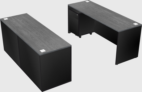 Parallel desk with credenza
