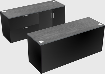 Parallel desk with credenza