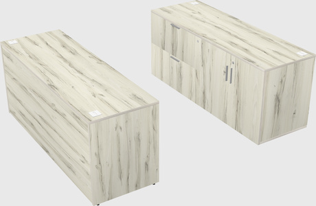 Parallel desk with credenza