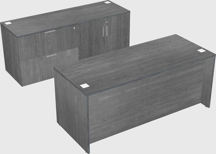 Parallel desk with credenza