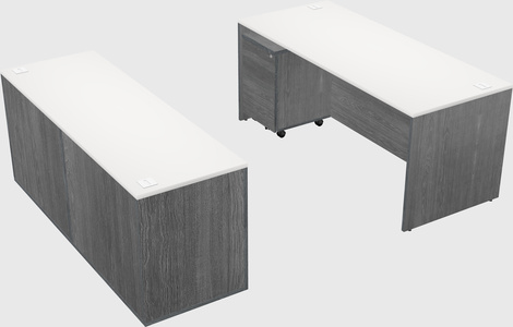 Parallel desk with credenza