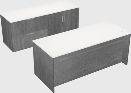 Parallel desk with credenza