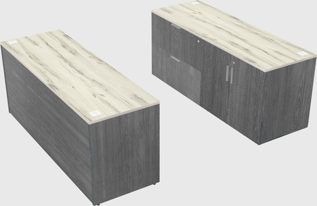 Parallel desk with credenza