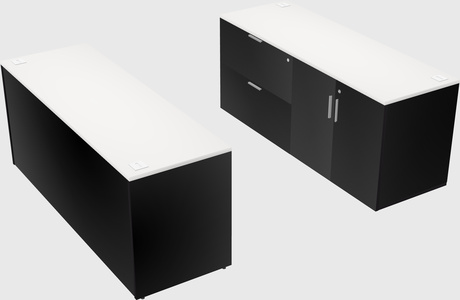 Parallel desk with credenza