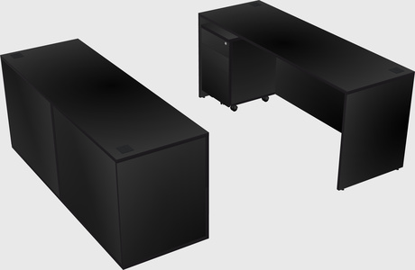 Parallel desk with credenza