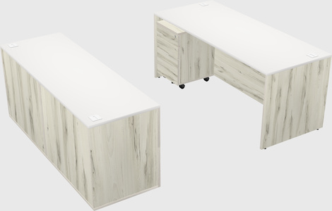 Parallel desk with credenza