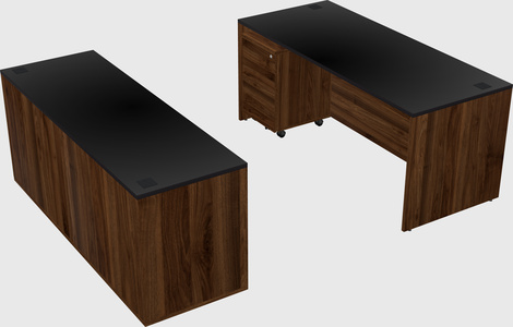 Parallel desk with credenza