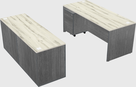 Parallel desk with credenza