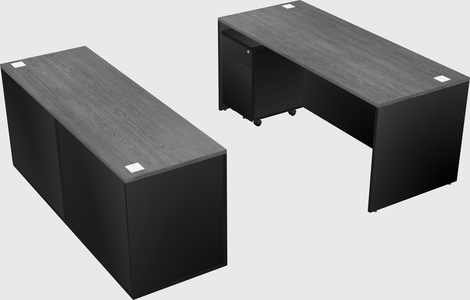 Parallel desk with credenza