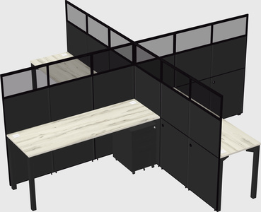Quad office cubicles