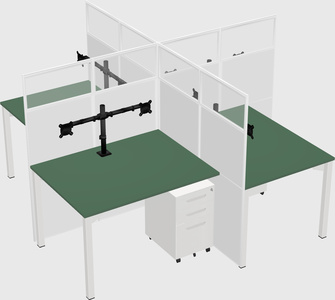 Quad office cubicles