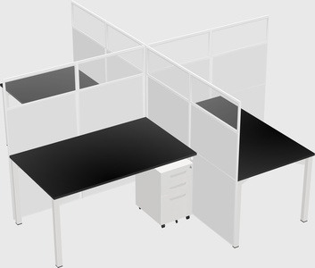 Quad office cubicles
