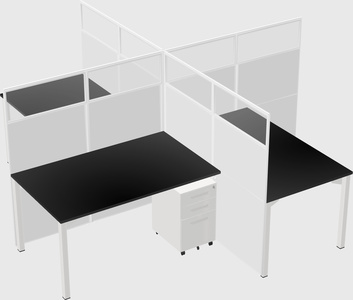 Quad office cubicles