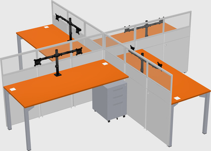 Quad office cubicles