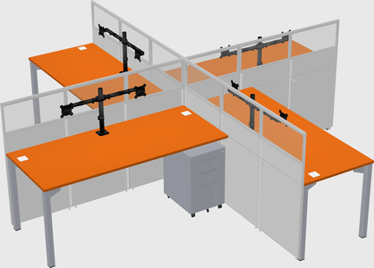 Quad office cubicles