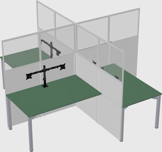 Quad office cubicles