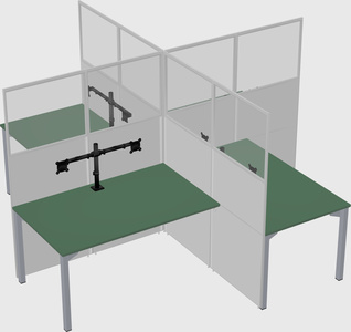 Quad office cubicles