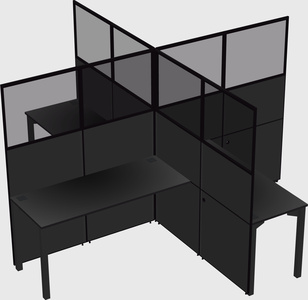 Quad office cubicles