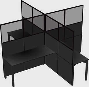 Quad office cubicles