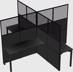 Quad office cubicles