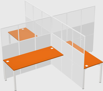 Quad office cubicles