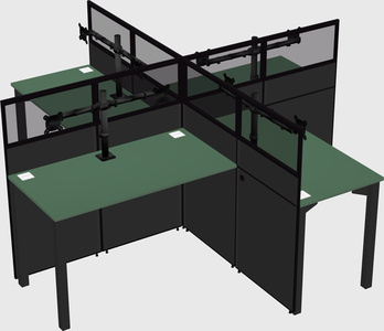 Quad office cubicles