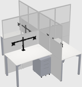 Quad office cubicles